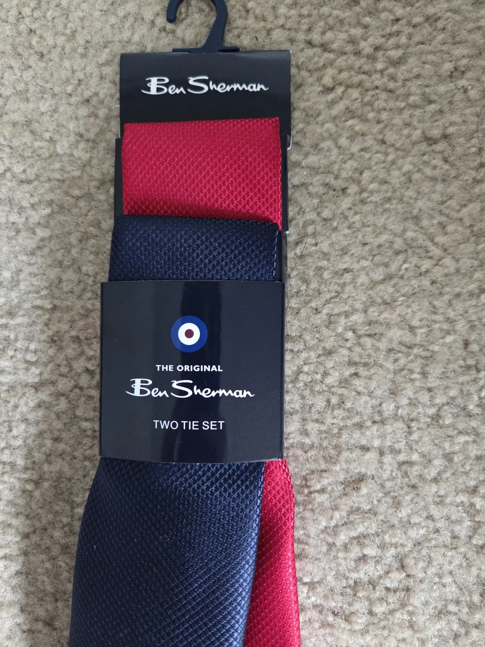 Ben Sherman Navy and Red Tie Duo